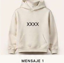 Sudadera conceptual color marfil, Mensaje 01